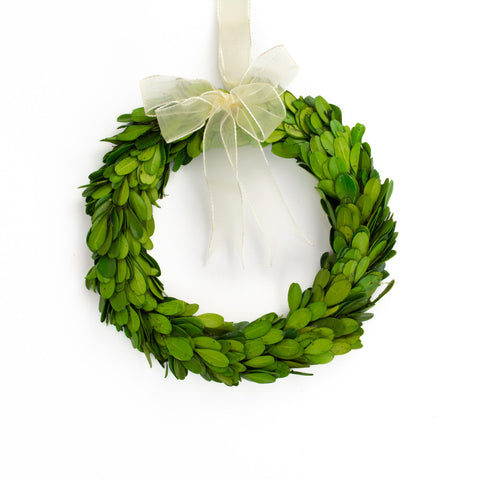 Boxwood Wreath Preserved - 8 Inch