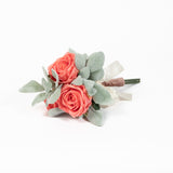 Coral Rose & Lambs Ear Bouquet