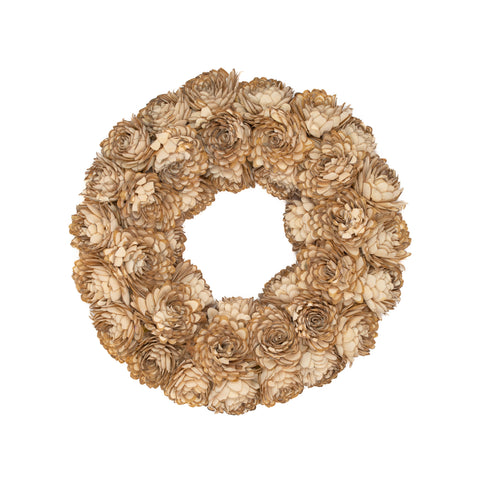 Shola Almond Flower 15" Dusty Coral Wreath