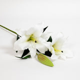 Real Touch Lily Stem - White