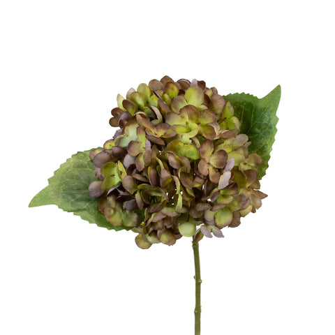 Hortensia artificial en forma de vara, color morado y verde claro, juego de 6 tallos