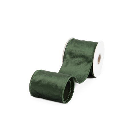 Velvet Ribbon 4 Inch - Forest Green