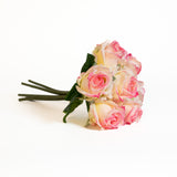 Real Touch Isabel 12 Inch Bouquet - Blush Pink - 7 Blooms