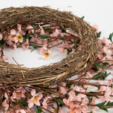 Pink Cherry Blossom Wreath - 22 Inch