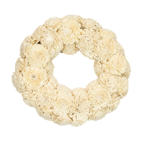 Shola Dahlia 15" White Wreath