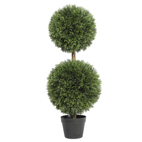 UV Cypress Double Ball 36 Inch Topiary